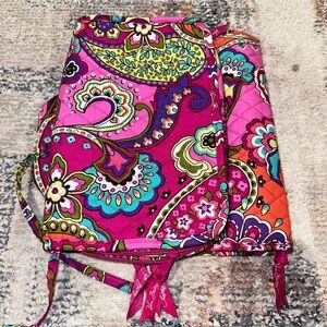 Vera Bradley Pink and Green Paisley hanging Cosmetic Bag